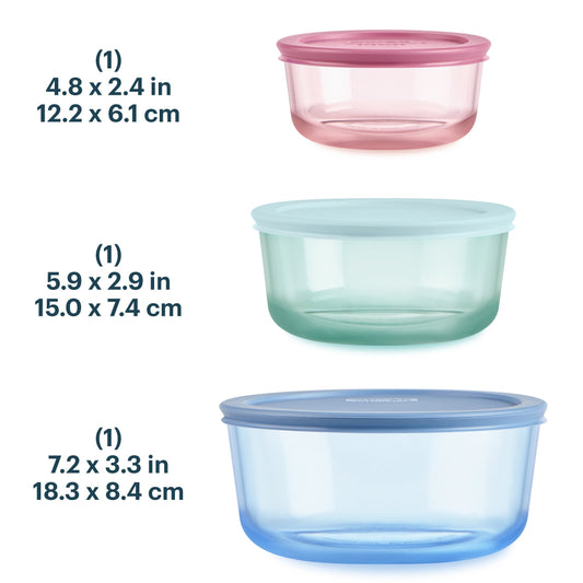 Three plastic containers with lids of different sizes on a white background